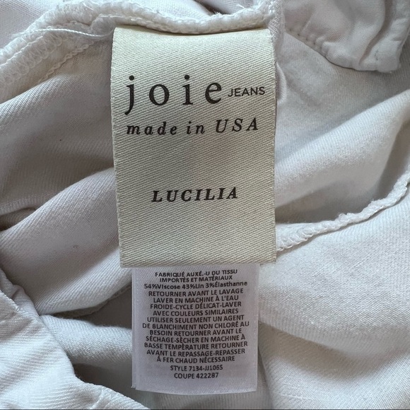 JOIE Jeans Lucilia Porcelain White Linen Blend Cropped Pleated Pants Size 2 - Picture 11 of 13